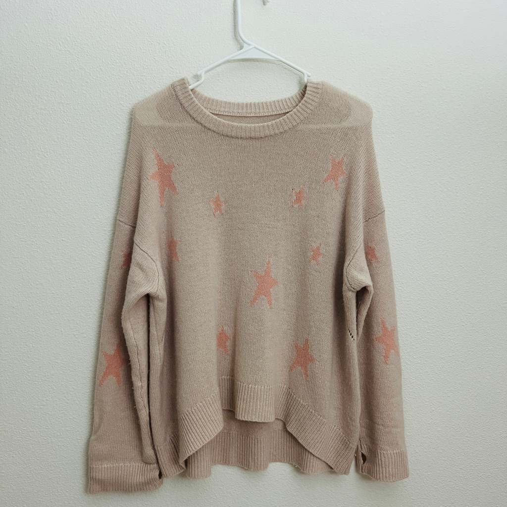 Zadig & Voltaire Women's Cashmere Sweater With Star Motifs Sz L